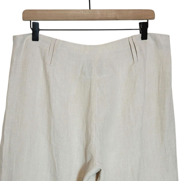In The Wash Linen Gaucho Pant Wide Leg Natural Beige Coastal Boho Chic Casual 12 - Picture 7 of 12